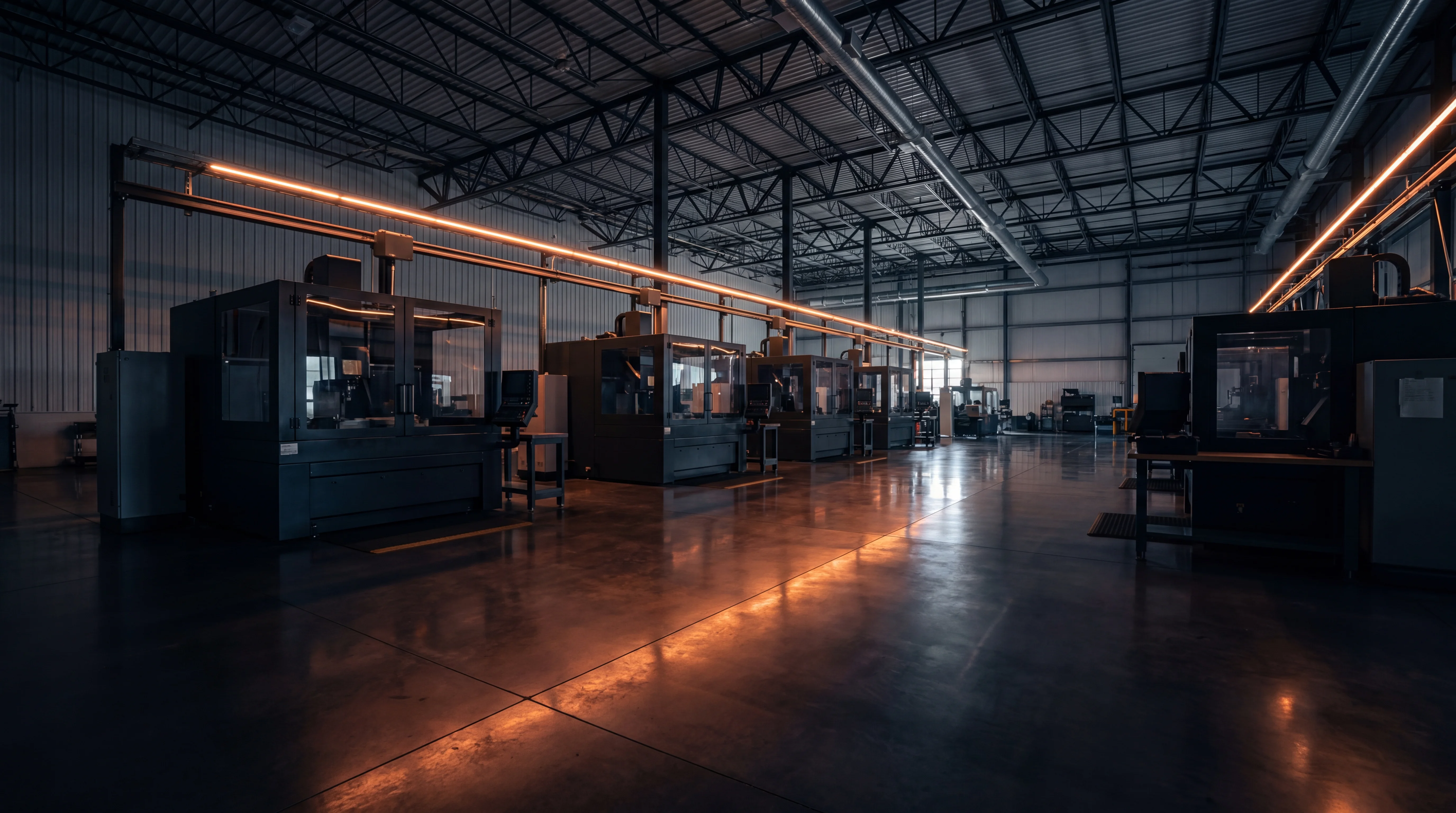 Industrial honing workshop with horizontal honing machine spindle and bore tooling